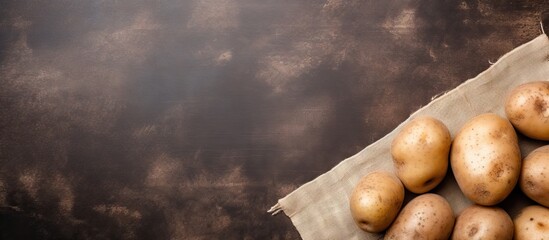 Aufkleber - baked potatoes cooked in the oven isolated pastel background Copy space