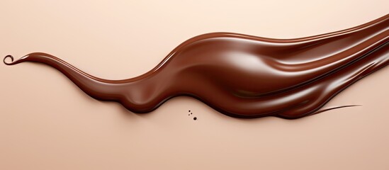 Sticker - Chocolate syrup droplet positioned against isolated pastel background Copy space