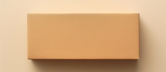 Poster - Brown box on a isolated pastel background Copy space with clipping path