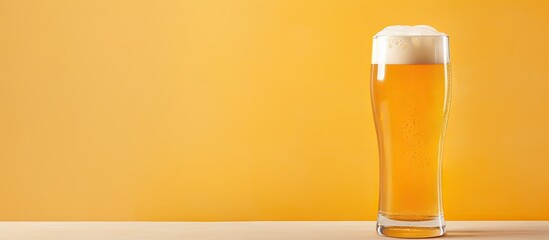 Poster - A isolated pastel background Copy space enhances the image of beer in a glass