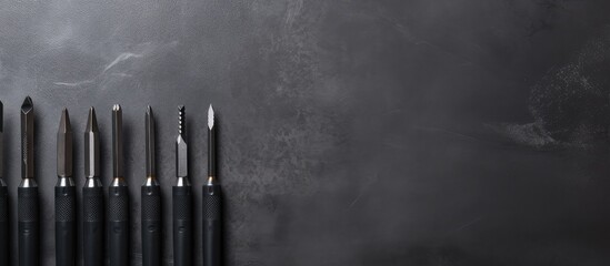 Aufkleber - Closeup of screwdrivers on isolated pastel background Copy space
