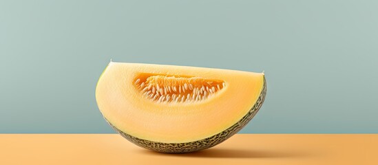 Aufkleber - Isolated cantaloupe melon with clipping path on a isolated pastel background Copy space