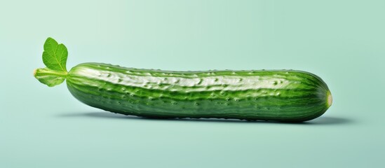 Poster - Cucumber depicted in 3D on a isolated pastel background Copy space