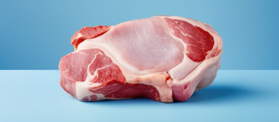 Poster - Eisbein a fresh pork knuckle showcased against a isolated pastel background Copy space
