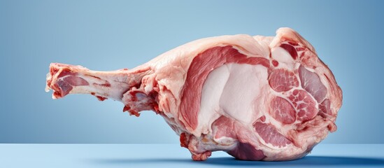 Poster - Eisbein a fresh pork knuckle showcased against a isolated pastel background Copy space