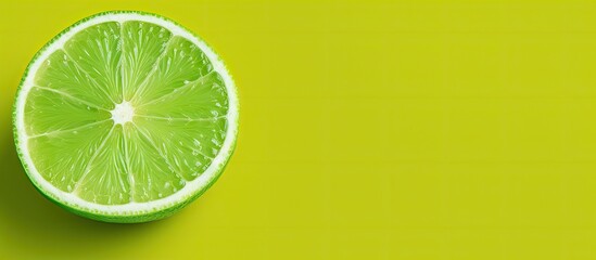 Poster - Fresh lime on isolated pastel background Copy space