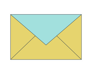 Poster - Closed envelope flat line color isolated vector object. Unreaded letter. Correspondence. Editable clip art image on white background. Simple outline cartoon spot illustration for web design