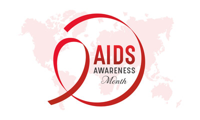 Wall Mural - Aids awareness month good for aids awareness month celebration. Vector template for banner, greeting card, poster with background. Vector illustration.