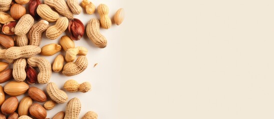 Aufkleber - Funny text created from peanuts isolated on a isolated pastel background Copy space captured from above