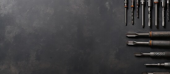 Aufkleber - Closeup of screwdrivers on isolated pastel background Copy space