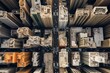 © Constantine M - Birds eye view of the busy streets and tall buildigs. Beautiful illustration picture
