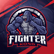 Fighter kong esport mascot logo design