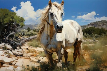 Wall Mural - horse portrait close up