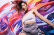 © lermont51 - Young Gen Z Asian dancer, woman dancing in style of hip hop aesthetics, pop art