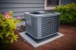 New condenser installed in residential AC. Generative AI