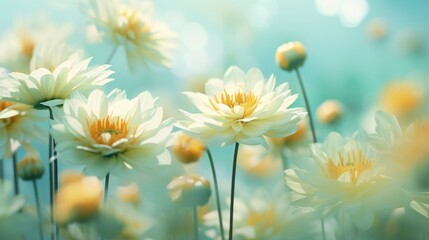blurred of flowers with bokeh soft blur in the pastel vintage retro tone for background. valentine o