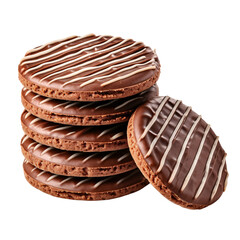 Wall Mural - Chocolate biscuit snack isolated on transparent background, PNG