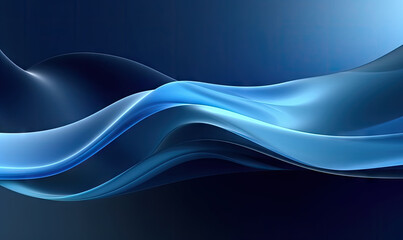 Wall Mural - Abstract blue wave wallpaper. Creative futuristic lines background. For banner, postcard, book illustration. Created with generative AI tools
