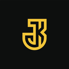 Fototapete - Modern and luxury initial letter KJ or JK monogram logo