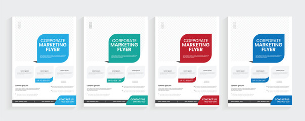 Corporate agency business a4 flier, company business one page leaflet, real estate marketing a4 pamphlet, one folded booklet cover style print layout