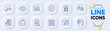© blankstock - Clipboard, Video conference and Execute line icons for web app. Pack of Teamwork, Greenhouse, Survey results pictogram icons. Messages, Cyber attack, Cloud sync signs. Talk, Report, Mail. Vector