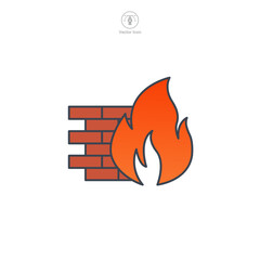 Wall Mural - Firewall icon symbol vector illustration isolated on white background