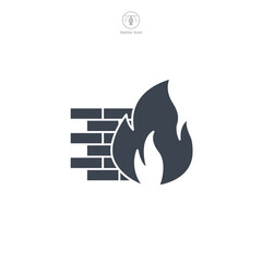 Wall Mural - Firewall icon symbol vector illustration isolated on white background
