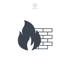 Wall Mural - Firewall icon symbol vector illustration isolated on white background
