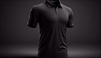 Wall Mural - Realistic mockup of male black polo shirt, Ai generated image