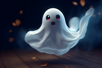 Poster - 3d cute ghost Made with Generative AI