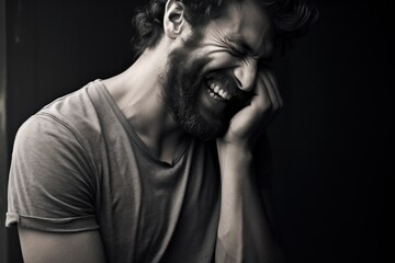 Poster - Handsome laughing man.