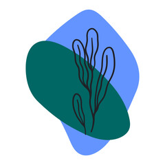 Poster - Abstract Shapes With Outline Plant