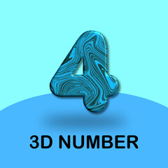 Wall Mural - vector 3d number blue 4