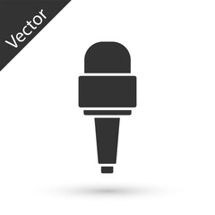 Sticker - Grey Microphone icon isolated on white background. On air radio mic microphone. Speaker sign. Vector