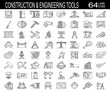© LazyArtist - Construction line icons collection. Build, tools, project icons. UI icon set. Thin outline icons pack. Vector illustration