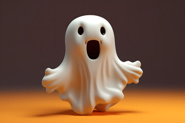 Poster - 3d cute ghost Made with Generative AI