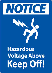 Wall Mural - Notice Sign - Hazardous Voltage Above Keep Off