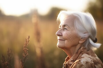 portrait of a confident senior woman enjoying nature outdoors