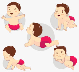 Fototapete - illustration of cute element baby collection