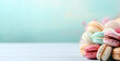 Banner, The background is light mint with macaroons AI generated