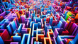 Labyrinths of color in the virtual maze