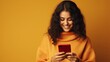 © TooToo - woman texting on a mobile phone. copy space for template