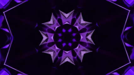 Poster - Neon shimmering mandala with hypnotic effect. Motion. Geometric hypnotic pattern with neon shimmering lines. Neon cyber mandala for show