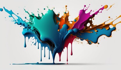 Wall Mural - Abstract paint splash isolated on white background