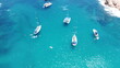 photography with drone of yachts in santa maria beach cabo san lucas california mexico