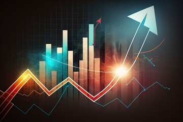 Poster - Graphs and charts showing financial success