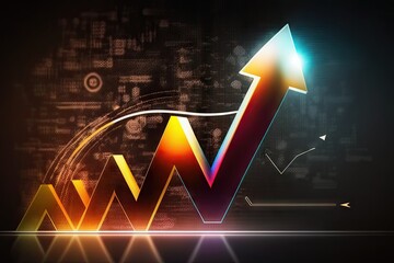 Poster - Financial graph with arrow up, business growth concept