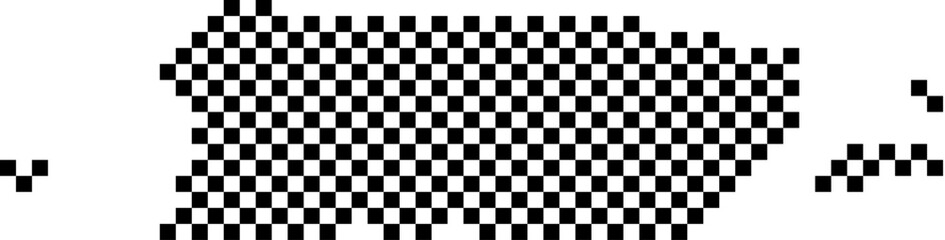 Fototapete - Puerto Rico map country from checkered black and white square grid pattern