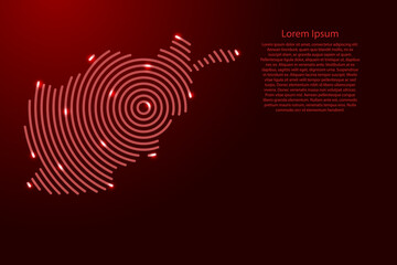 Aufkleber - Afghanistan map from futuristic concentric red circles and glowing stars for banner, poster, greeting card