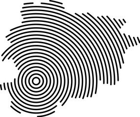 Fototapete - Andorra map country from futuristic concentric black circles